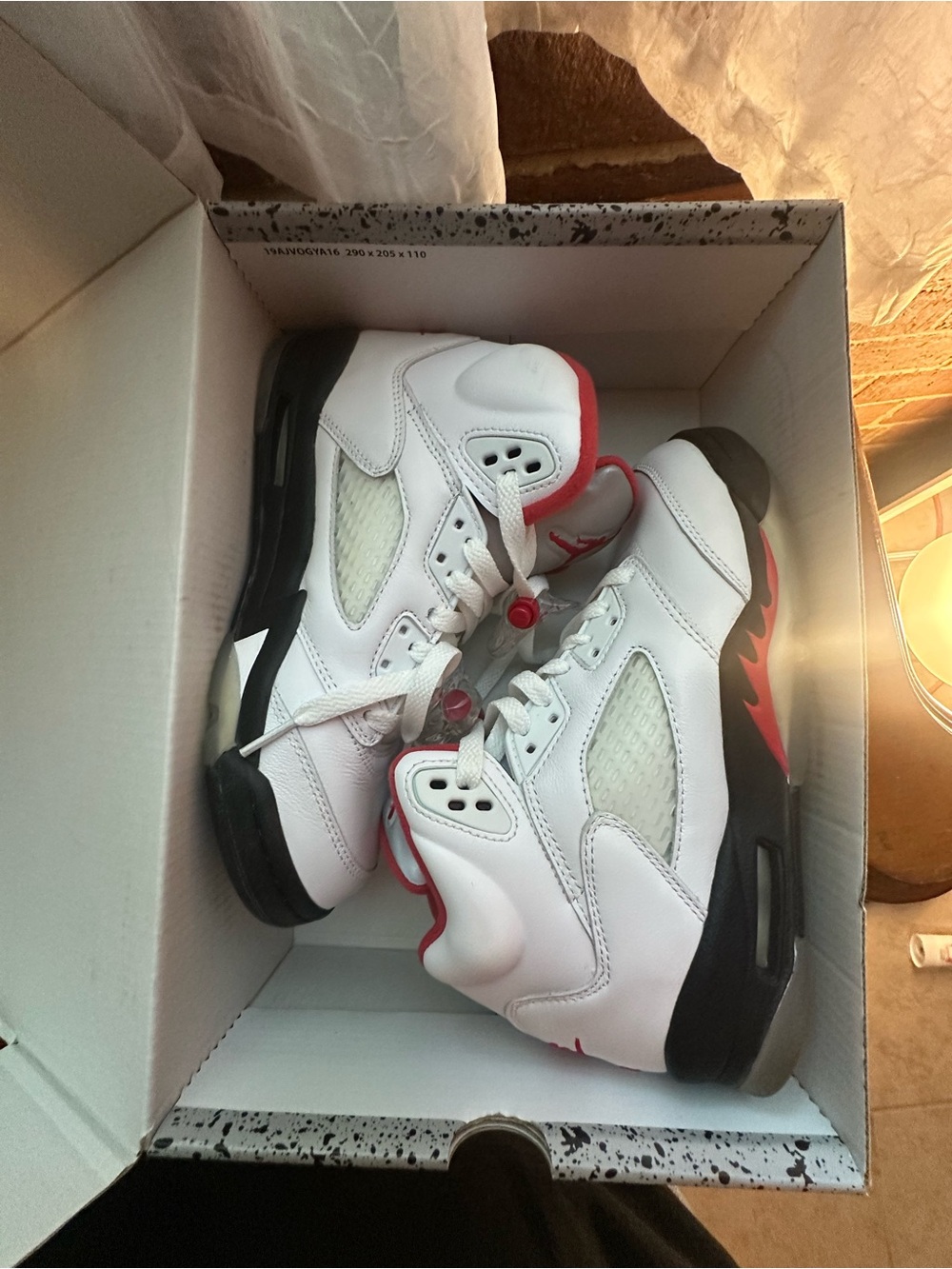Jordan Kids White and Red Retro Sneakers